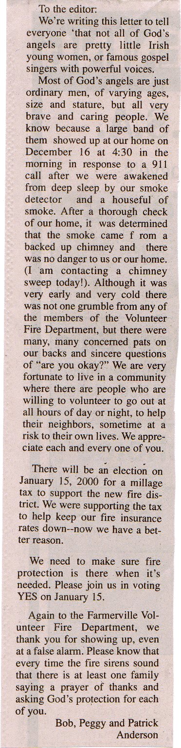 Thank You letter to FFD